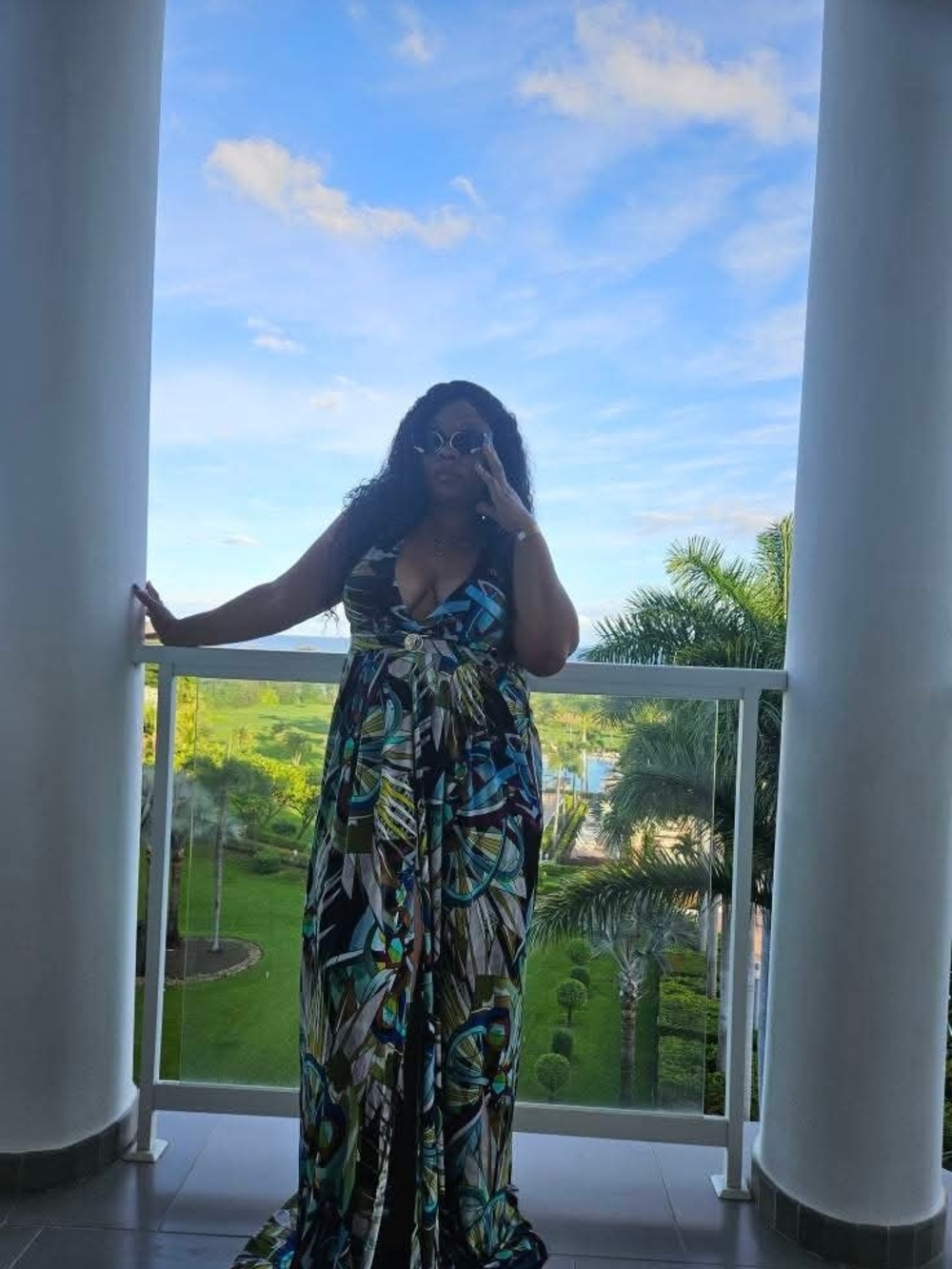 Versace Collection Geometric Abstract Silk Viscose Maxi Dress Medusa Hardware.